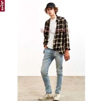 【高價新款26-38腰】美國LEVI S Skinny 510 Painter 仿舊淺藍水洗刷白合身窄管小直筒牛仔褲