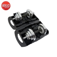 GDeal York Chrome Adjustable Dumbell Set with Equipment Box (15kg)
