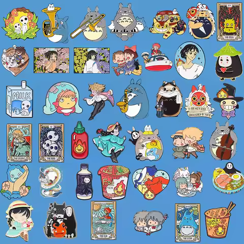 Miyazaki Hayao Ghibli Enamel Pin Cute Totoro Lapel Pins for Backpacks Clothes Badges Cute Brooch Jew