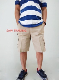 SUOGELANG 3/4Cotton Multi-Color Plus Size Man Cargo Short Pants Casual｜Seluar Pendek Cotton Size Bes