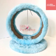 Tubular scratching post with mouse for cats