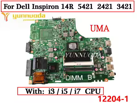 12204-1 For Dell Inspiron 14R 5421 2421 3421 Laptop Motherboard With 1007U i3 i5 i7 CPU CN-05HG8X 07