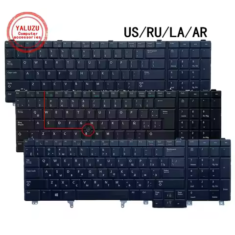 % New US/RU/LA/AR Keyboard Latitude E6520 E5520 E5530 E6530 M4700 M6700 M4600 M6600 M4800 M6800 E654