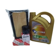 A320# TOYOTA COLLORA CROSS 1.8 , ALTIS ZRE211 2022y OIL FILTER + AIR FILTER + KOYOMA 0W20 FULLY SYNT
