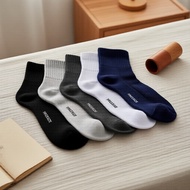 Men’s 3-Pair Heavy Duty Cotton Crew Socks, Black, Ideal with Safety Shoes