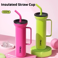Oball 1000ml Large Capacity Straw Insulated Bottle – Stainless Steel Liner, Long-Lasting Thermal Wat