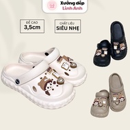 Men's and women's shoes with nice girl stickers, soft and light EVA rubber material, 3.5cm high anti