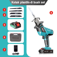 REAIM Reciprocating Saw Cordless Gergaji Kayu  Portable Genggam Lithium mesin Gergaji Elektrik Mini