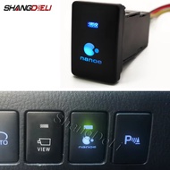 Car Power On Off Air Purifier Nanoe Switch Button Blue LED Light for Toyota Prius Hilux Land Cruiser