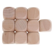 [szluzhen3gv] 10PCS Wooden Blank Dice D6 30mm for Kids & Children DIY Decorating Game Toy