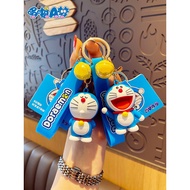 Kunci boneka keychain Doraemon Cartoon Doraemon Car Keychain