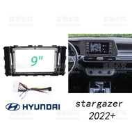 Honxun 9inch head unit 2din radio frame stereo panel bracket for Hyundai Stargazer 2022 .