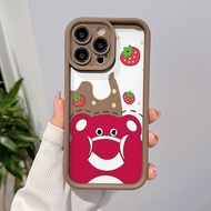 Fried Strawberry Bear Phone case for OPPO A38 A18 A98 A38 A53 A12 A76 A58 A55 reno11 reno10 reno8 reno7 reno6 reno5 reno4 Soft Shockproof Silicone cover