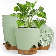 Homeuouz 6 Packs Flower Pot, Self-Watering, 15.2 cm Plant Pot with Watering System, Planter with Bro