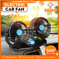 Car Electric Fan 12V 24V Dual Head Fan Truck Vehicle Portable Fan