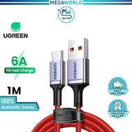 UGREEN USB A 2.0 to USB Type C Cable 66W Power Delivery 6A Fast Charging Nylon Braided Huawei Mate P