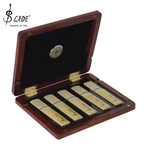 Saxophone Reeds Case Sax Clarinet Oboe Reeds Solid Wood Case Storage Box Waterproof Woodwind Instrum