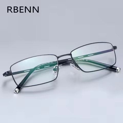 RBENN New Titanium Reading Glasses Men Ultralight Full Frame Business Presbyopia Eyeglasses with CR-