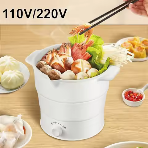 220V Fold Pot Portable Electric Kettle Travel Multi-functional Electric Cook Pot Cook Noodle Pot Min