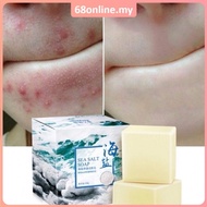 [Johor Seller] Goat's Milk Sea Salt Soap 100g Soothing Mite Essential Oil Soap Oil Control Hand Soap Facial Soap Seasalt Sea Salt Soap Goat Milk Soap Bar Acne Treatment Whitening Blackhead Removal Mite Removal Soap