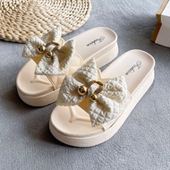 Inaso Sandal Wedges Wanita Pita Sendal Slop Karet Rumah Empuk Sepatu Cewek Dewasa Jelly Korean Terba