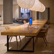 Industrial Long Strip Long Table Negotiation Desk Desk Large Modern Combination Solid Wood Table Cha