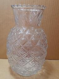 早期鳳梨造型 玻璃瓶 玻璃罐 花瓶-高25.5公分