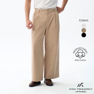 HFA Men's Double Pleated Wide Leg Chino Pants