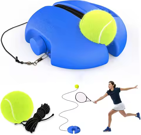 Portable Tennis Rebounder Kit Tennis Trainer Rebound Ball Solo Training Equipment 1 String Balls for
