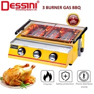 DESSINI 3 Burner Gas BBQ Grill Infrared Portable BBQ Stove Dapur Panggang Ayam Ikan Camping Party