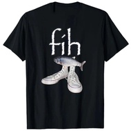 Summer men's fih fish shoes homophonic printed T-shirt, fashionable and novel, 100% pure cotton clot