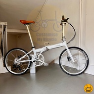 🐇 Fnhon Storm 22” 𝗠𝗥𝗧/𝗕𝘂𝘀-𝗳𝗿𝗶𝗲𝗻𝗱𝗹𝘆 Freebie Foldie Snow White Folding Bicycle Dahon P8 Bell Retro