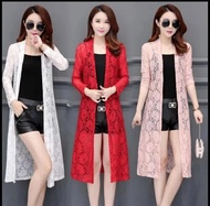 brukat cardigan jihana fashion, blezer brukat panjang, cardigan, auter, rompi