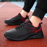 Men Shoes Autumn Leather Waterproof Black Casual All-Match Running Shoes Men Shock Absorption Lightw