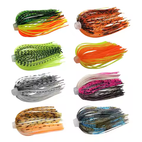 5 pcs/lot 88 Strands 64mm Silicone Skirts Elastic hole Umbrella skirts Fishing Accessories Buzzbaits