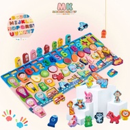 MK101 Educational Wooden Puzzle Toy with ABC and Numbers for Children's Learning 7-in-1 Montessori W