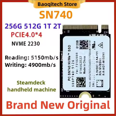 SN740 2TB 1TB 512GB 2256GB SSD M.2 2230 Gen4 PCIe 4.0 X4 NVMe for Steam Deck Microsoft Surface ProX