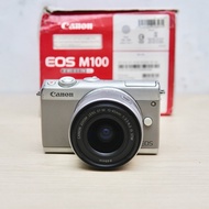 Kamera Mirrorless Canon M100 + Kit 15-45Mm Bekas Second Fullset Siap