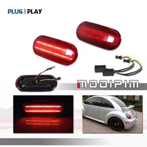 Red / White LED Car Rear Bumper Side Marker Driving/Parking Lights For Volkswagen Beetle 1998 1999 2