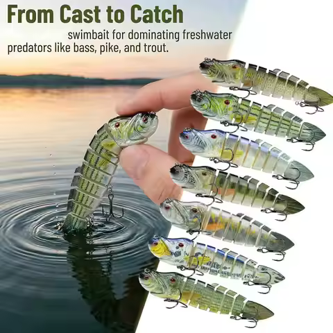 7-Segment Multi Jointed Fishing Lure Slow Sinking Crankbait Artificial Bionic Eel Bait for Pike Bass