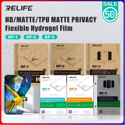RELIFE GF-1 GF-2 GF-3 TPU Hydrogel Film for Film Cutting Machine Full Screen Coverage Screen Protect