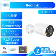 Reolink CX810 8MP 4K ColorX PoE Camera True Full-Color Night Vision F1.0 Aperture AI Detection IP67 