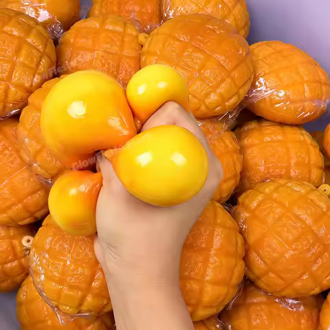 Food-Shaped Stress Ball Pineapple Bun Squishy Moldable Bounce Squeeze Ball ASMR Sensory Anti Stress 