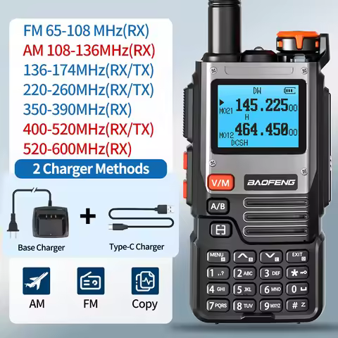 Baofeng UV-K61 Long Range Walkie Talkie Wireless Copy Frequency Type-C Charger UHF VHF DTMF FM NOAA 