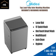 MIDEA 7.5KG / 8.5KG /  9.5KG Premium Fully Auto Top Load Washing Machine MA100W Mesin Basuh 洗衣机 Wash