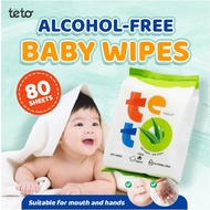NEW Teto Baby Wet Wipes Alcohol-Free 80Pcs - Suitable for all Skin Sensitive baby Tisu Basah Bayi 湿纸