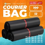 Courier Bag Parcel Bag 100pcs (Black) Office Stationery courier bag