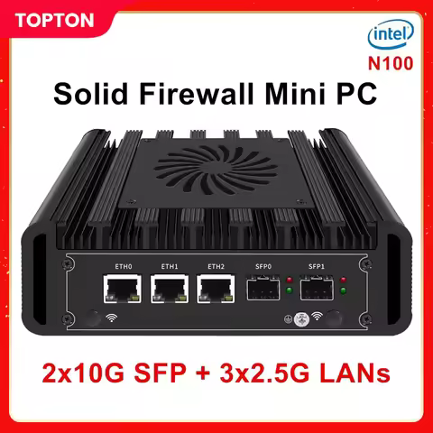 2x10G SFP+ Solid Firewall Mini PC 3x2.5G i226-V Lans Intel i3 N300 N150 N100 DDR5 NVMe Proxmox pfSen