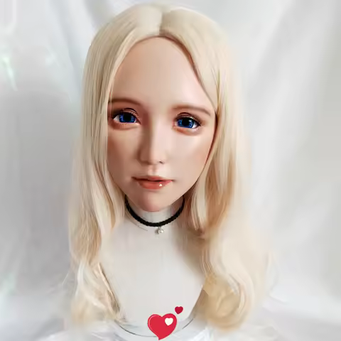 (Shu-02)Female Sweet Girl Resin Half Head Kigurumi BJD Eyes Crossdress Cosplay Japanese Anime Role L