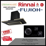 Rinnai RH-C1059-PBR Chimney Hood + Fujioh FH-GS5035 SVGL Black Glass Gas Hob BUNDLE DEAL - FREE DELIVERY